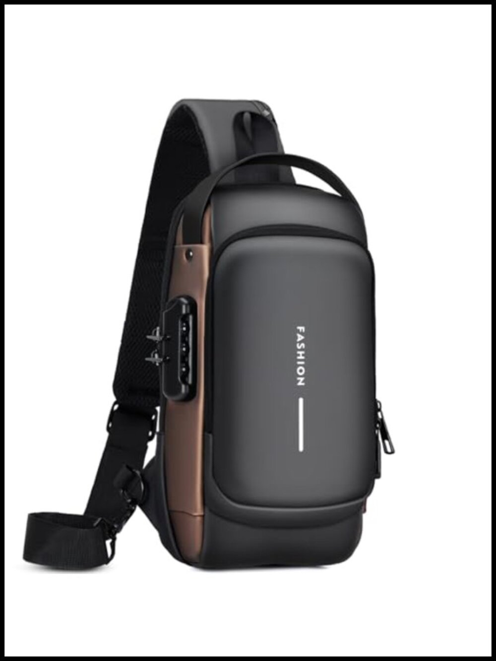 Anti-Theft Sling Bag Men Crossbody Shoulder Chest Bag PU Leather